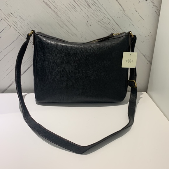 Fossil NWT Black Leather Crossbody/Shoulder Bag - Picture 6 of 16